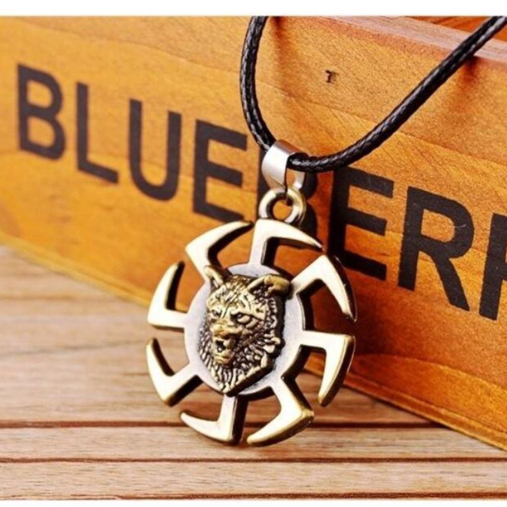 ❤️Retro tiger head Leather Strap Necklace, N90201P117 - Picture 4 of 11